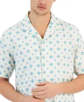 Club Room Men's Urman Regular-Fit Medallion-Print Button-Down Camp Shirt, Created for Macy's