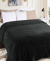 Superior Boho Knit Jacquard Fleece Plush Fluffy Blanket
