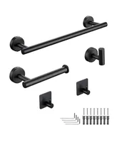 Aquaterior 5-Piece Bathroom Hardware Set Stainless Steel Towel Bar Toilet Paper Holder Hook