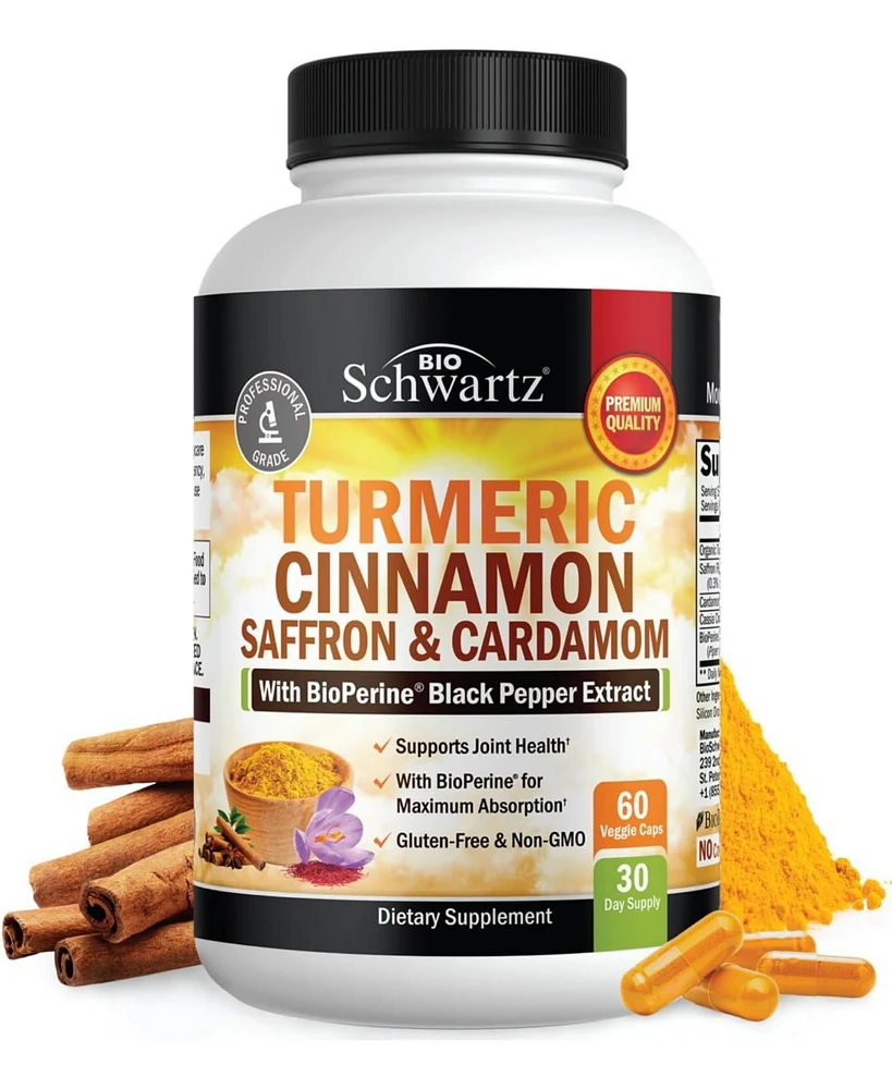 Turmeric Curcumin with Saffron, Cinnamon, BioPerine - Joint Support