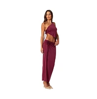 Women's Frankie drawstring slit maxi skirt