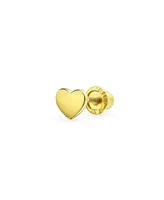 Bling Jewelry Tiny Minimalist14K Gold Helix Cartilage Ear Lobe Piercing Daith Solid Heart 1 Piece Stud Earring For Women Screw back