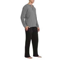 Sleep Hero Men's Knit Long Sleeve Pajama Set