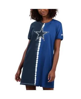 Women's Starter Navy Dallas Cowboys Ace Tie-Dye T-shirt Dress