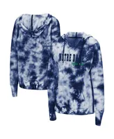 Women's Colosseum Navy Notre Dame Fighting Irish Shavonee Tie-Dye Pullover Hoodie