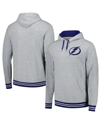 Men's Mitchell & Ness Heather Gray Tampa Bay Lightning Classic French Terry Pullover Hoodie