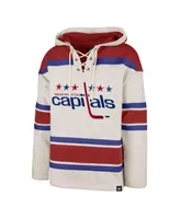 Men's '47 Brand Oatmeal Washington Capitals Rockaway Lace-Up Pullover Hoodie