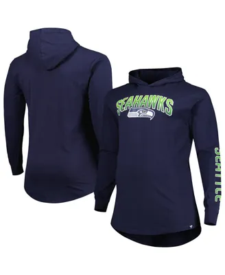 Men's Fanatics College Navy Seattle Seahawks Big and Tall Front Runner Pullover Hoodie