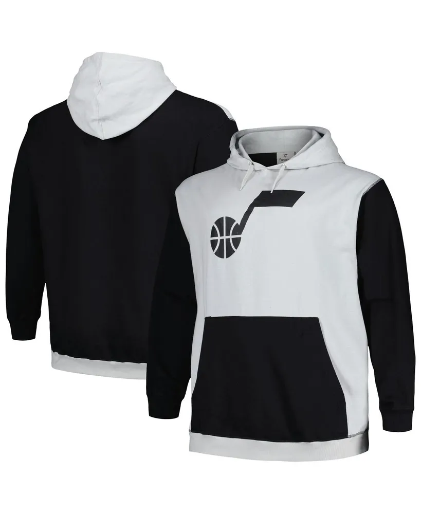 Men's Fanatics Black, Silver Utah Jazz Big and Tall Primary Arctic Pullover Hoodie