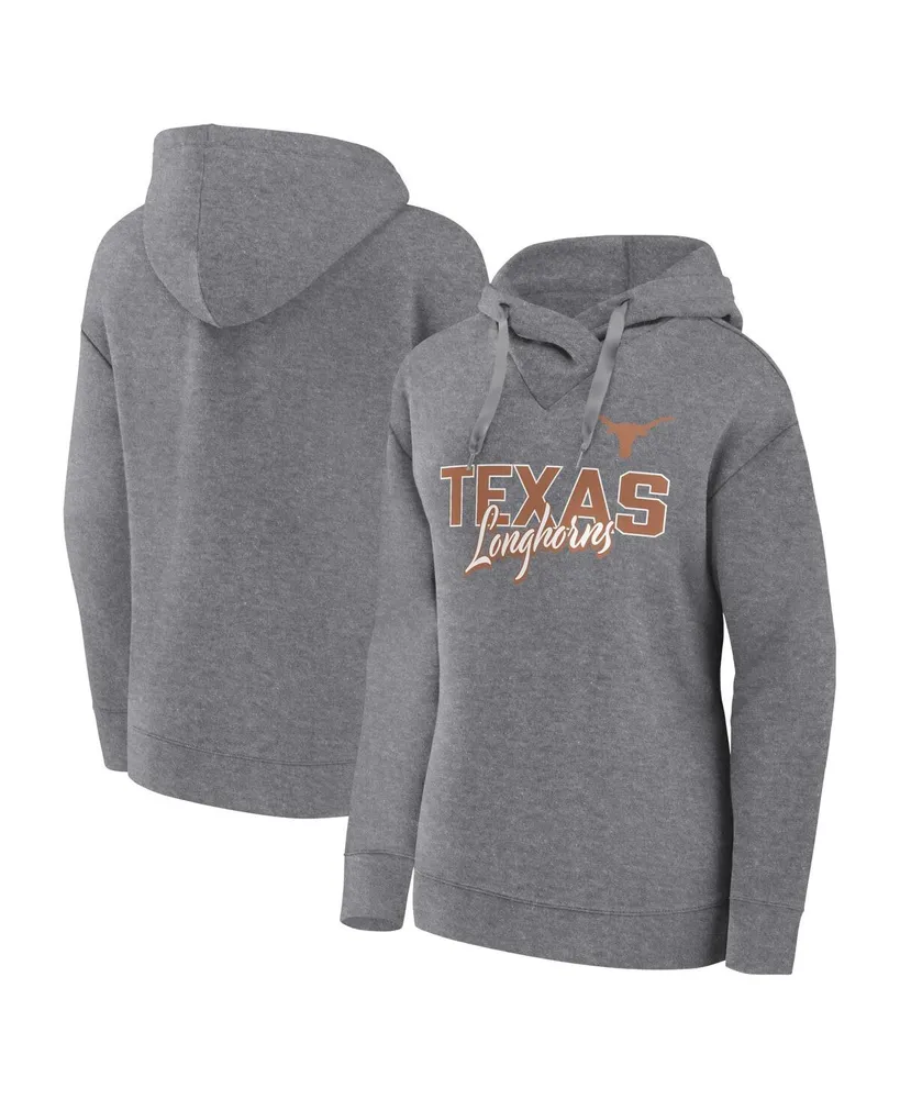 Women's Fanatics Heather Gray Texas Longhorns Script Favorite Pullover Hoodie