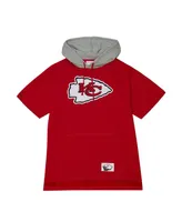 Men's Mitchell & Ness Red Kansas City Chiefs Postgame Short Sleeve Hoodie