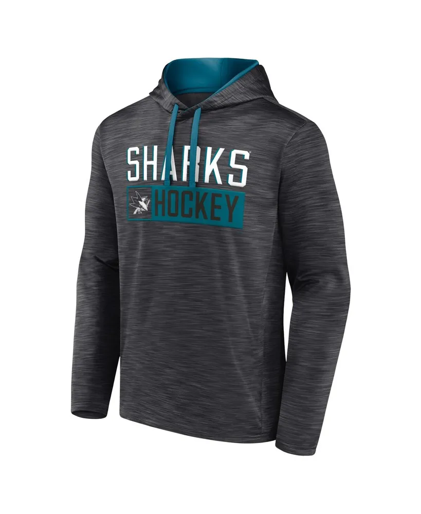 Men's Fanatics Heather Charcoal San Jose Sharks Close Shave Pullover Hoodie