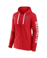 Women's Fanatics Heather Red Washington Capitals City Ties Full-Zip Hoodie