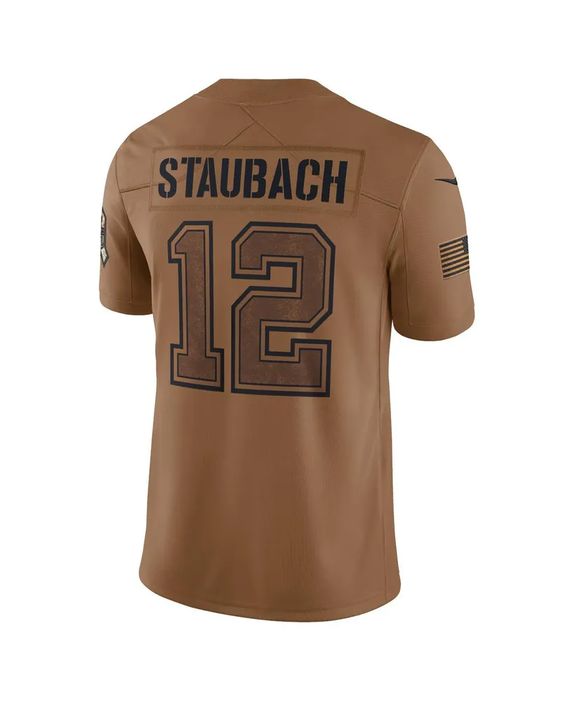 Men's Nike Roger Staubach Brown Distressed Dallas Cowboys 2023 Salute To Service Retired Player Limited Jersey