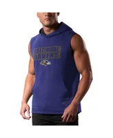 Men's Msx by Michael Strahan Purple Baltimore Ravens Marathon Sleeveless Pullover Hoodie