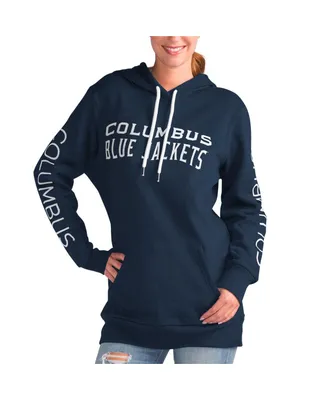 Women's G-iii 4Her by Carl Banks Navy Columbus Blue Jackets Overtime Pullover Hoodie