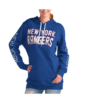 Women's G-iii 4Her by Carl Banks Blue New York Rangers Overtime Pullover Hoodie