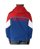 Men's Starter Blue, Red New York Rangers Power Forward Full-Zip Hoodie
