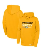 Big Boys Fanatics Gold Nashville Predators Authentic Pro Pullover Hoodie