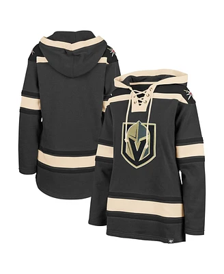 Women's '47 Brand Gray Vegas Golden Knights Superior Lacer Pullover Hoodie