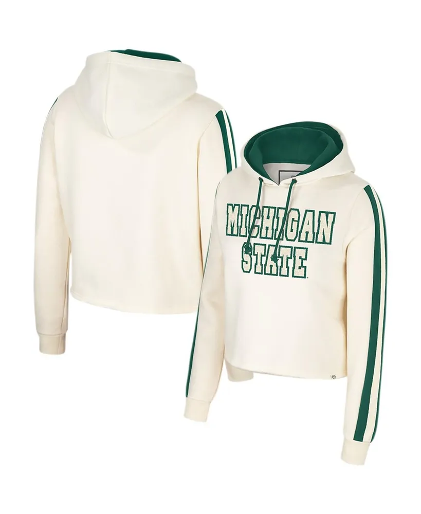 Women's Colosseum Cream Michigan State Spartans Perfect Date Cropped Pullover Hoodie