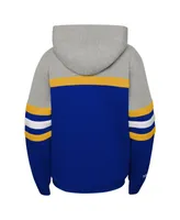 Big Boys Mitchell & Ness Gray St. Louis Blues Head Coach Pullover Hoodie