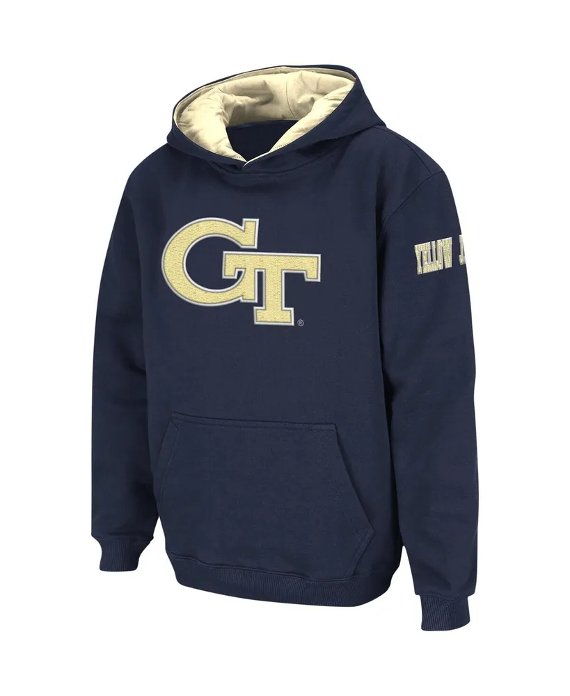 Big Boys Colosseum Navy Georgia Tech Yellow Jackets Logo Pullover Hoodie