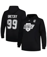 Men's Profile Wayne Gretzky Black Los Angeles Kings Big and Tall Name Number Pullover Hoodie