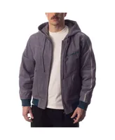 Men's and Women's The Wild Collective Gray Philadelphia Eagles Corduroy Full-Zip Bomber Hoodie Jacket