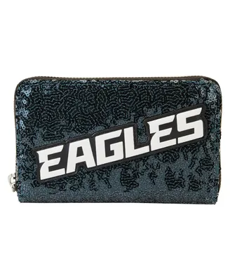 Women's Loungefly Philadelphia Eagles Sequin Zip-Around Wallet
