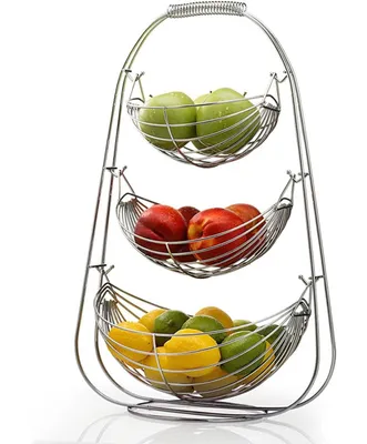 Homeitusa 3 Tier Fruit Basket - Stainless Steel Fruit Bowl - Large Fruit Bowl - Useful For Fruit Storage Basket