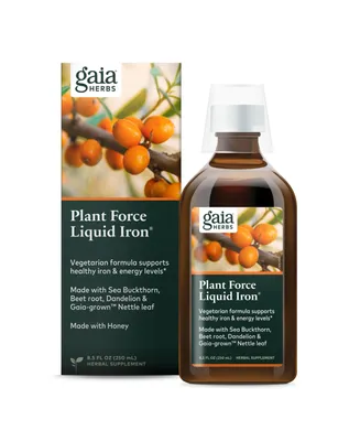 Gaia Herbs Plant Force Liquid Iron - Vegetarian Iron Supplement to Help Maintain Healthy Iron & Energy Levels