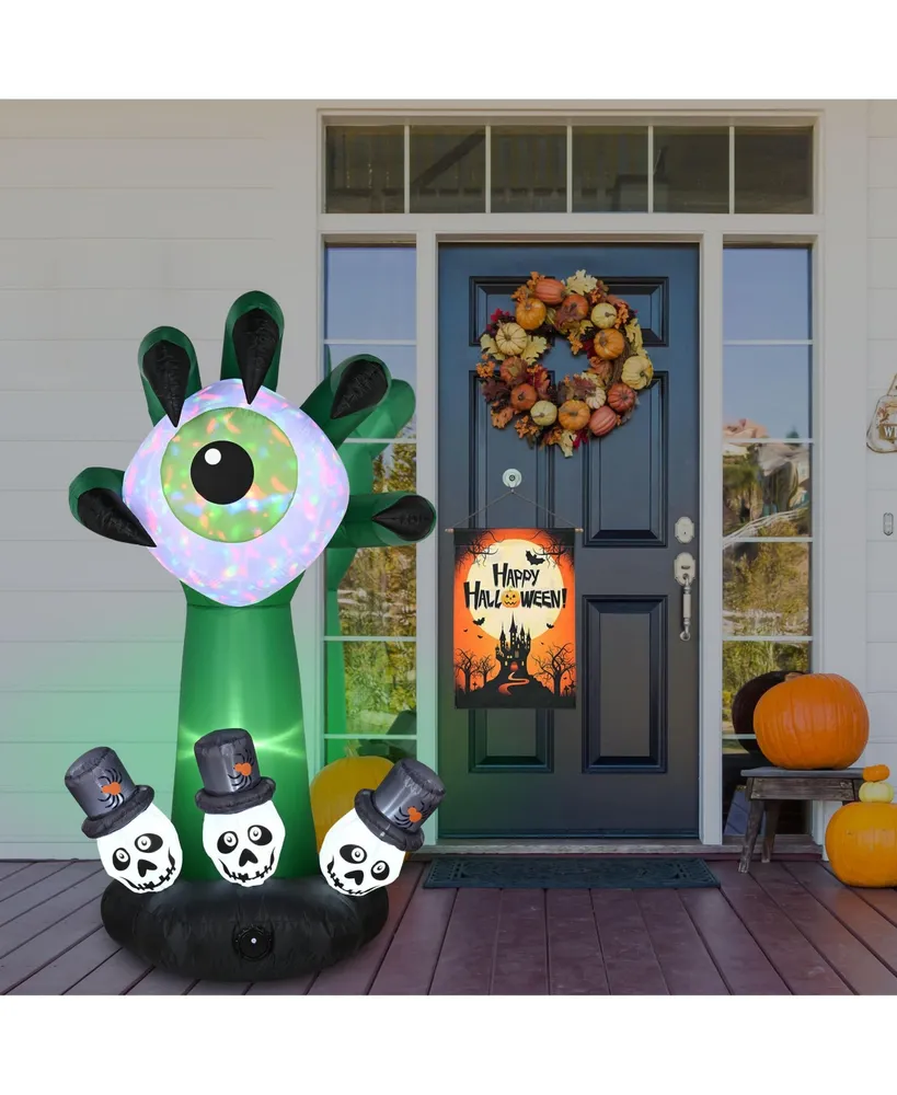 Halloween Inflatable Monster Hand with Eyeball & Garden Flag Kit Yard Decoration