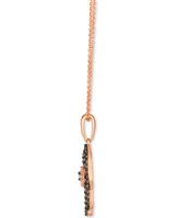 Le Vian Chocolate Diamond & Nude Diamond Hamsa Hand Adjustable 20" Pendant Necklace (1/2 ct. t.w.) in 14k Rose Gold