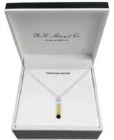 Multi-Gemstone Linear 18" Pendant Necklace (1-1/4 ct. t.w.) in Sterling Silver - Multi