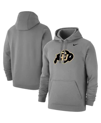 Men's Nike Heather Gray Colorado Buffaloes Logo Club Pullover Hoodie