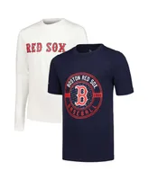 Big Boys Stitches Navy, White Boston Red Sox T-shirt Combo Set