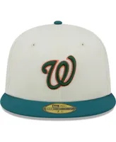 Men's New Era Cream Washington Nationals Chrome Evergreen 59FIFTY Fitted Hat