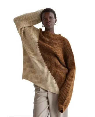 Crescent Women's Reese Color Block Asymmetric Sweater