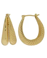 Macy's 14K Gold Plated Shrimp and Shiny Hoop Earring
