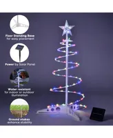 2 Ft Led Christmas Spiral Light with Star Finial Solar Panel Decoration 3 Kits