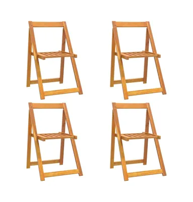 Folding Patio Chairs 4 pcs Solid Wood Acacia