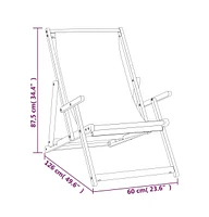 Folding Beach Chair Solid Wood Teak Cream