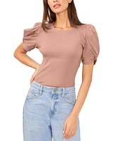 1.state Women's Puff Sleeve Short Knit T-shirt