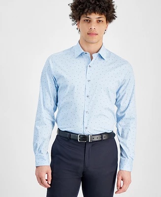 Alfani Men's Geo-Print Slim-Fit Dress Shirt, Created for Macy's