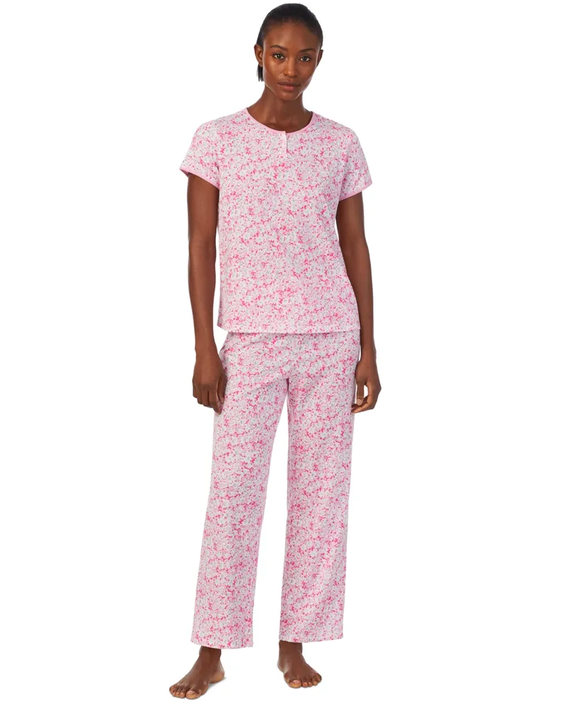 Lauren Ralph Lauren Plus Size 2-Pc. Notched-Collar Pajamas Set