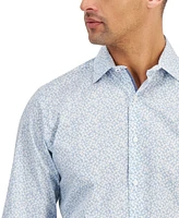 Bar Iii Men's Slim-Fit Wave Floral Dress Shirt, Created for Macy's