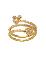 Disney Cubic Zirconia Mickey Mouse and Heart Spiral Ring