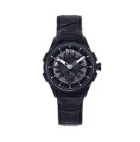 Reign Men Solstice Automatic Semi-Skeleton Leather Strap Watch