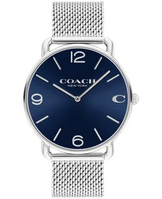 Coach Unisex Elliot Silver-Tone Stainless Steel Mesh Bracelet Watch 41mm